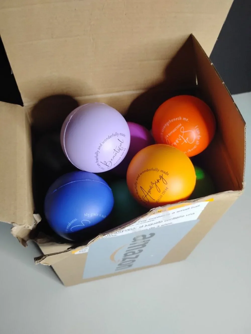 24 Pcs Christian Motivational Bible Verse Colorful Stress Balls Bulk